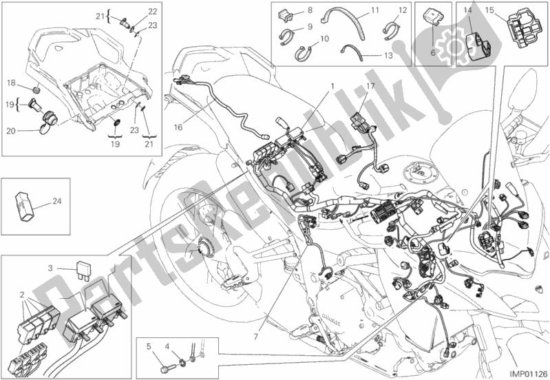 Tutte le parti per il Cablaggio Elettrico del Ducati Multistrada 1260 ABS 2020